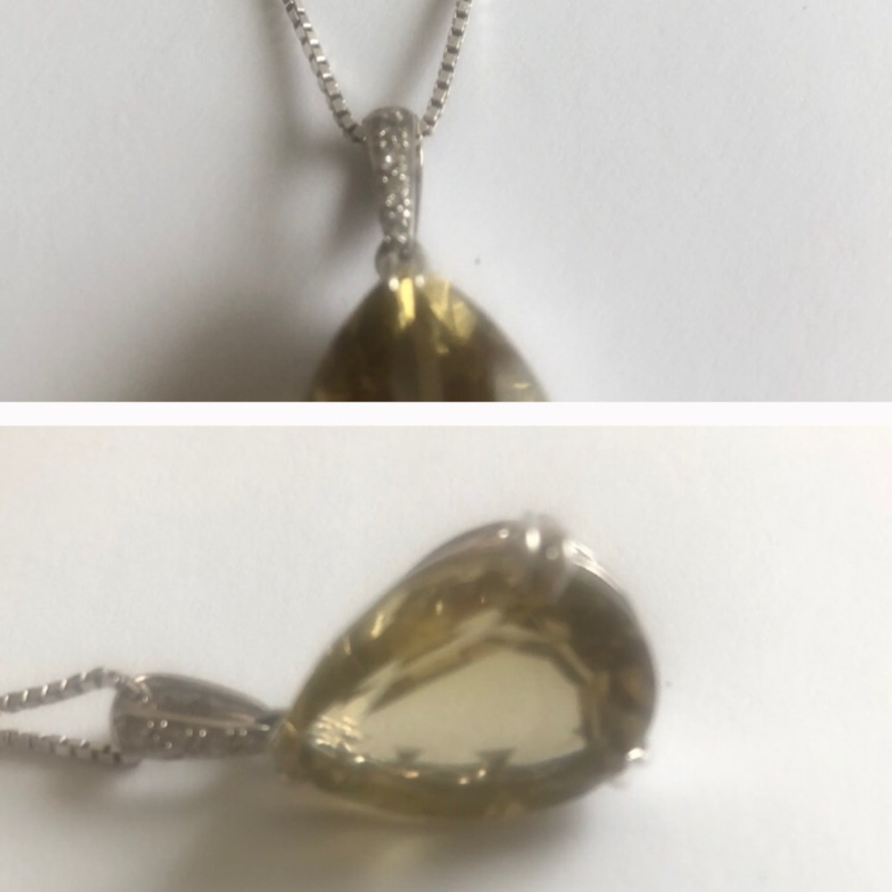 11.6 CT Lemon Quarts pendant set in 14KT - Picture 5 of 6